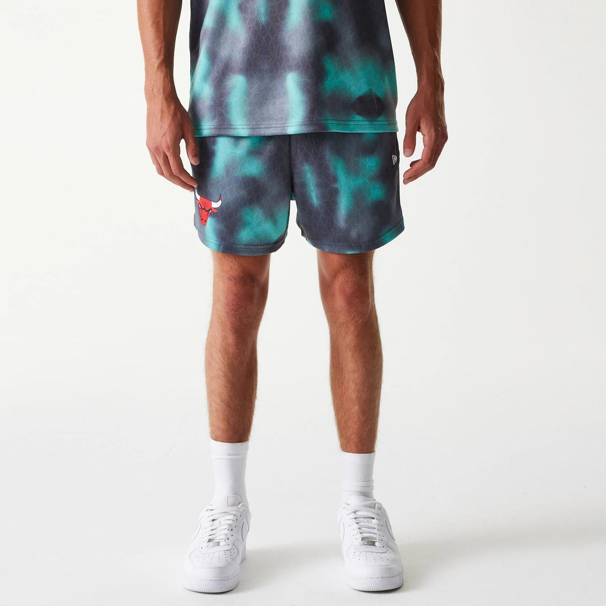 Chicago Bulls NBA All Over Print Green Shorts-zelvios