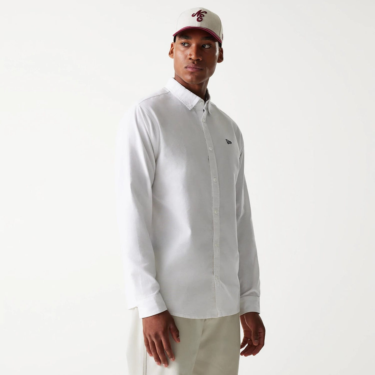 New Era White Long Sleeve Shirt-zelvios