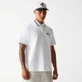 New Era Drop Shoulder White Polo Shirt-zelvios