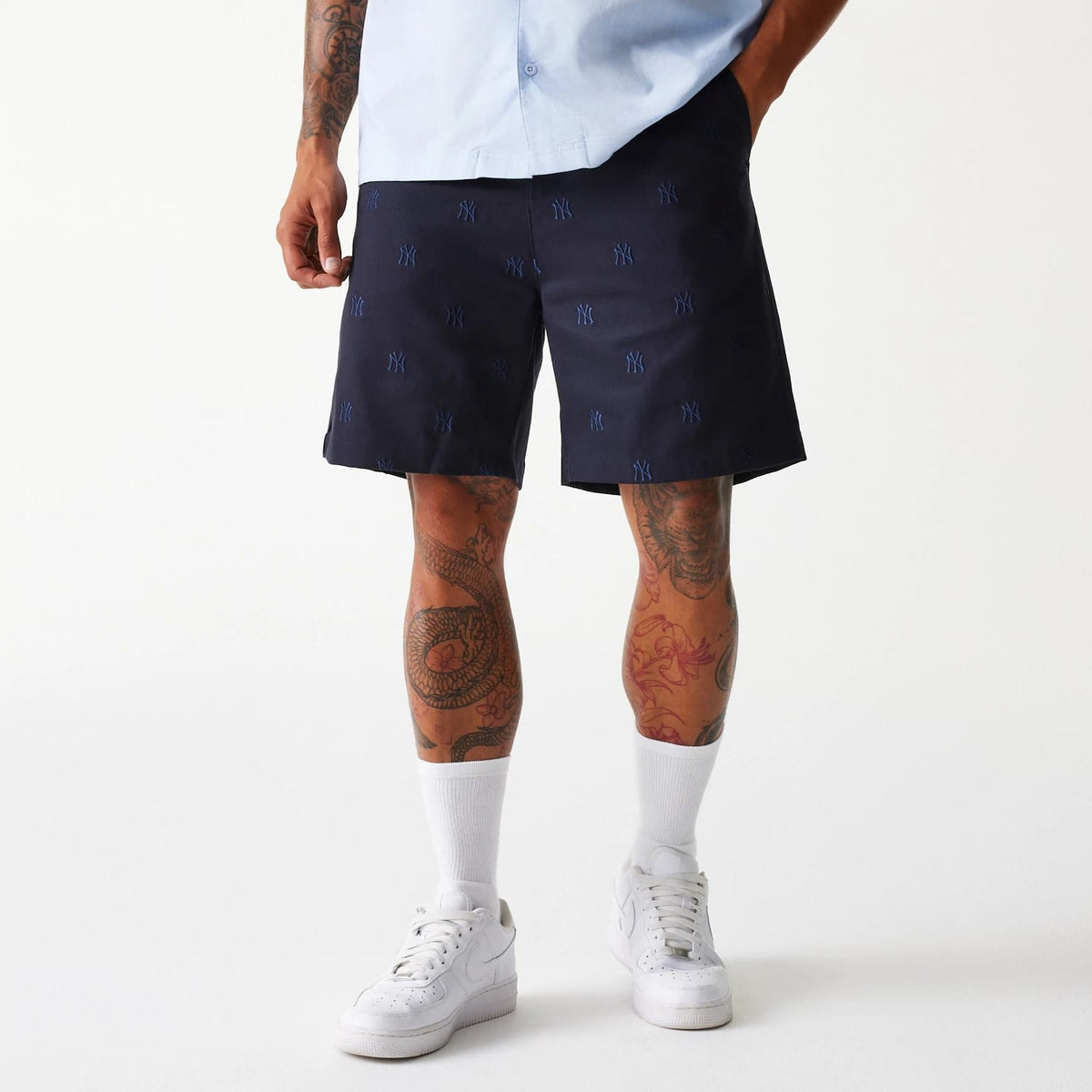 New York Yankees MLB Monogram Navy Shorts-zelvios