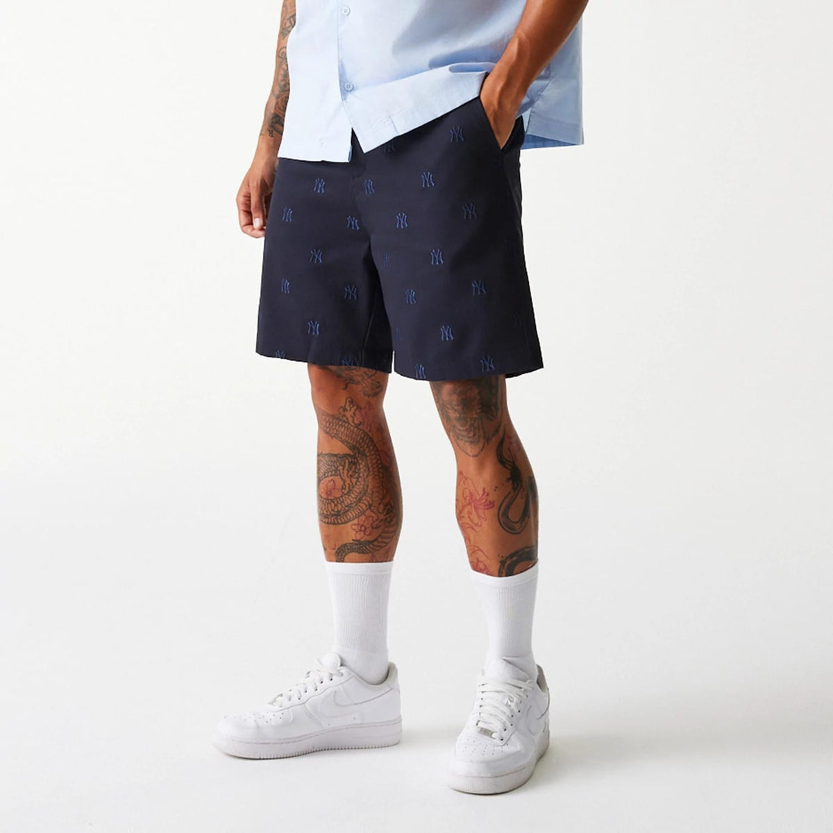 New York Yankees MLB Monogram Navy Shorts-zelvios