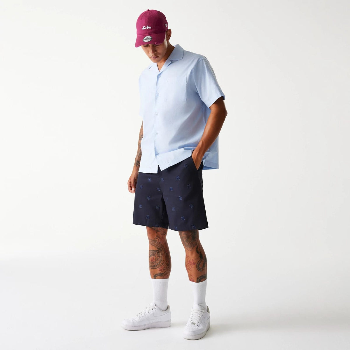 New York Yankees MLB Monogram Navy Shorts-zelvios