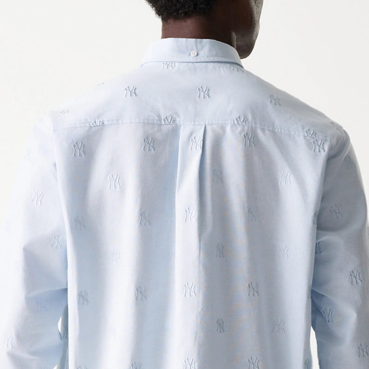 New York Yankees MLB Monogram Pastel Blue Long Sleeve Shirt-zelvios