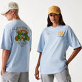 New York Yankees MLB Baseball Graphic Pastel Blue Oversized T-Shirt-zelvios