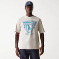 LA Dodgers MLB Floral Graphic Cream Oversized T-Shirt-zelvios