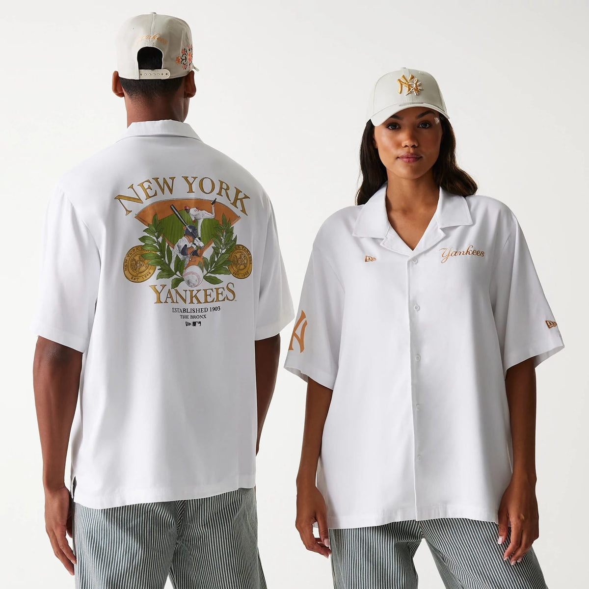New York Yankees MLB Graphic White Revere Short Sleeve Shirt-zelvios