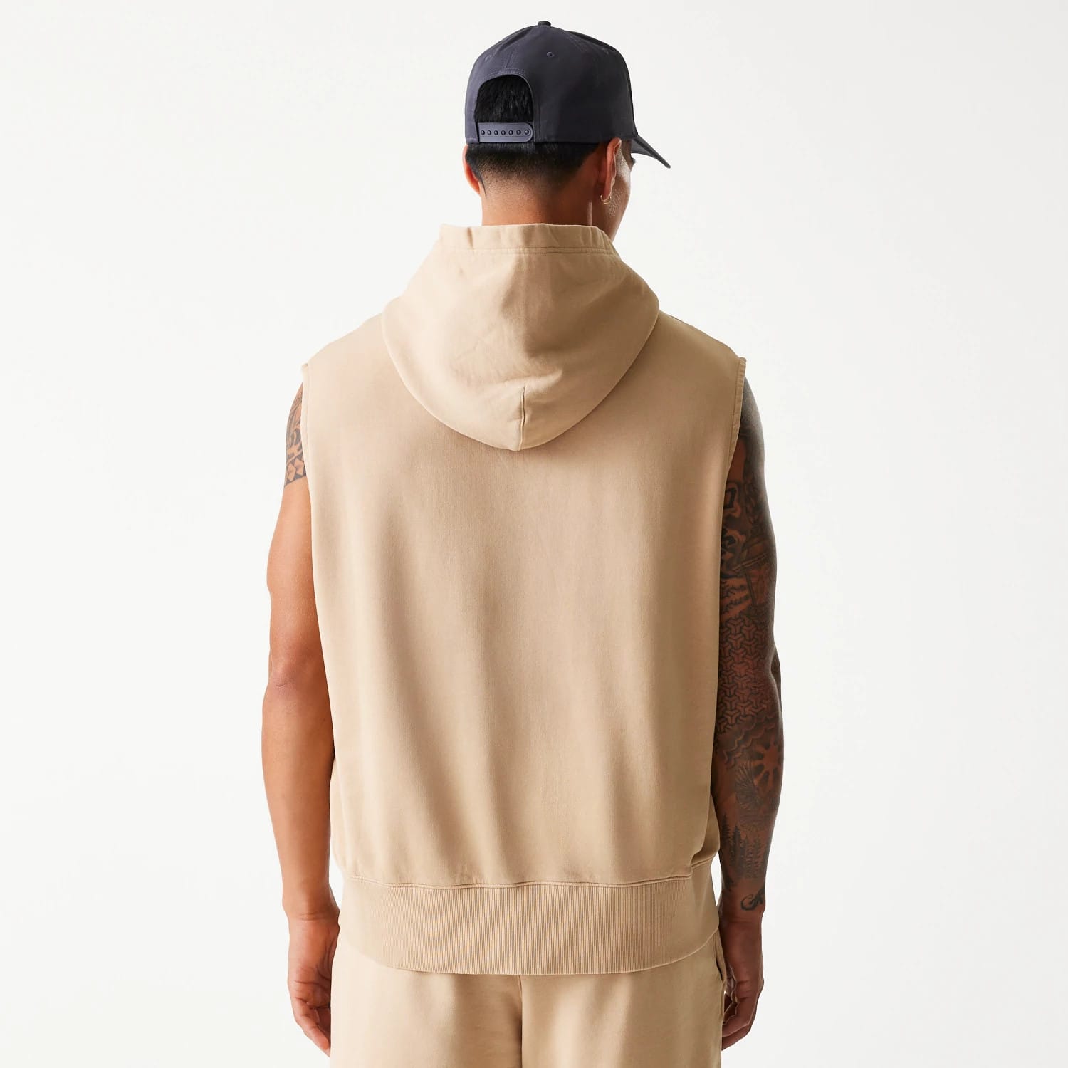 Chicago Bulls NBA Washed Beige Sleeveless Hoodie-kentox