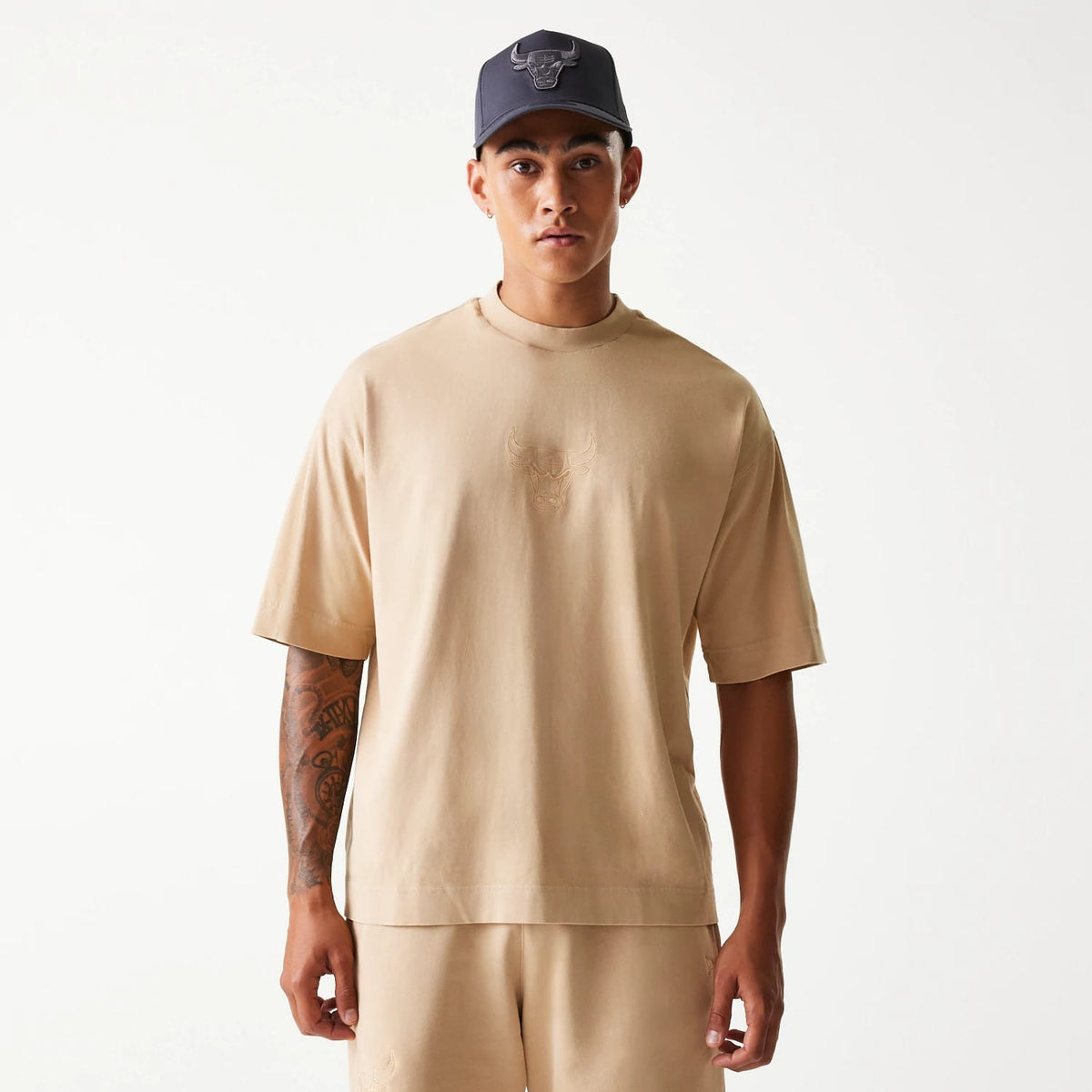 Chicago Bulls NBA Washed Beige Box T-Shirt-zelvios