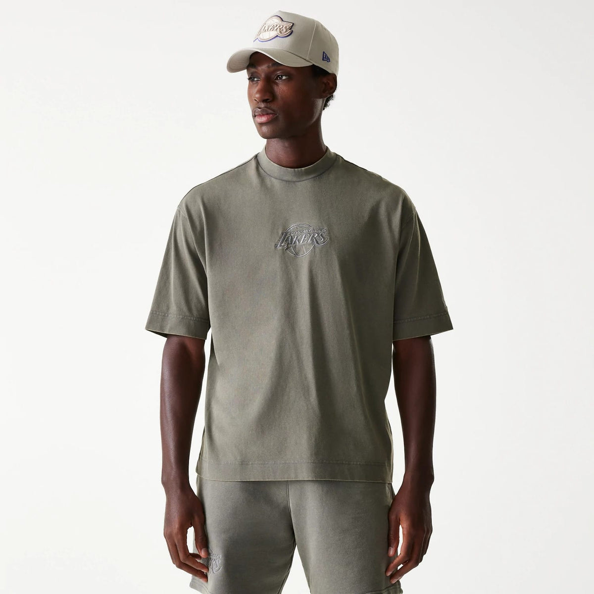 LA Lakers NBA Washed Grey Box T-Shirt-zelvios