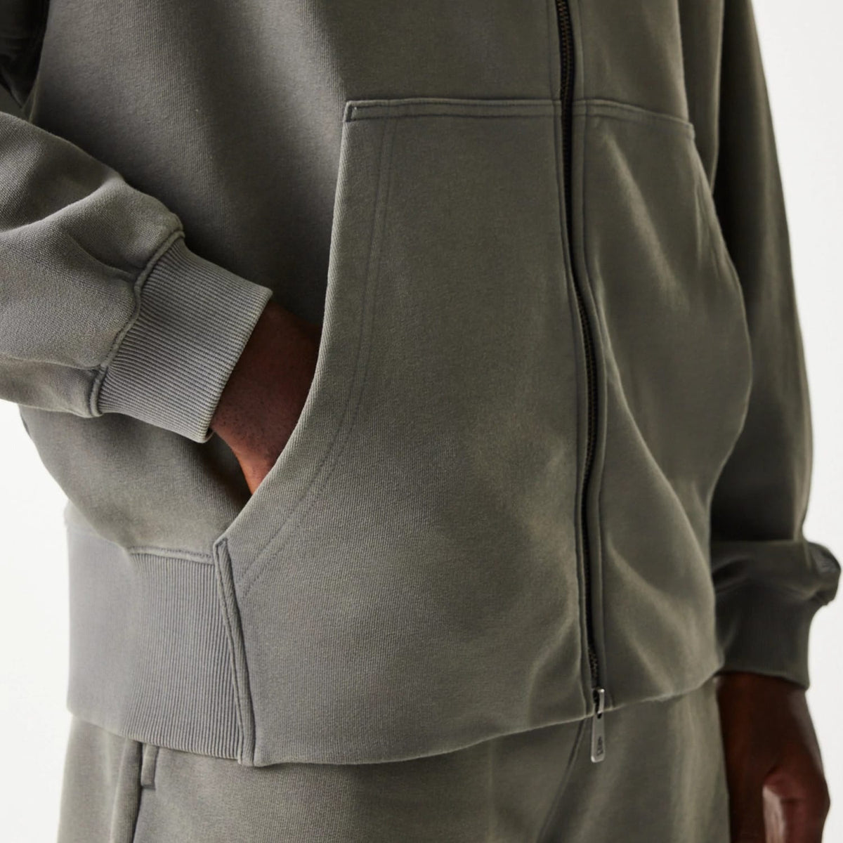 LA Lakers NBA Washed Grey Full Zip Hoodie-zelvios