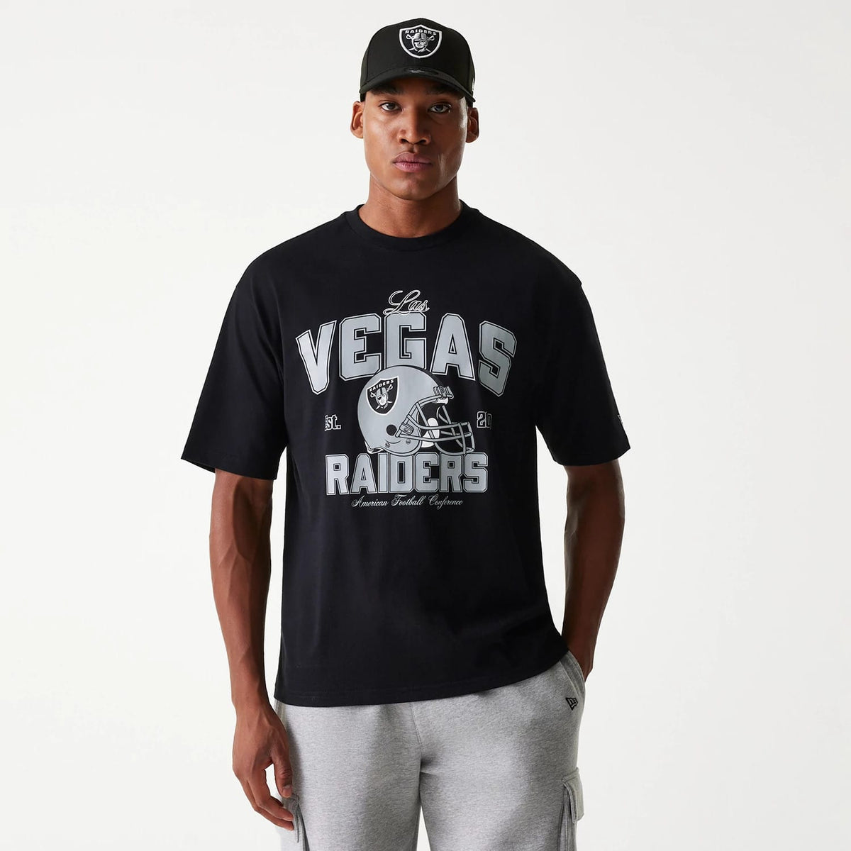 Las Vegas Raiders NFL Helmet Black Oversized T-Shirt-zelvios