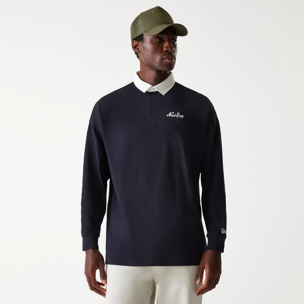 New Era Navy Oversized Rugby Shirt-zelvios