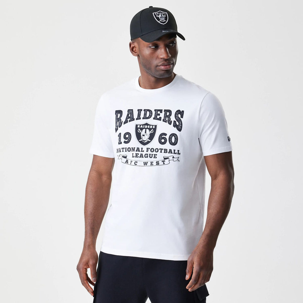 Las Vegas Raiders NFL Stack Arch Logo White T-Shirt-zelvios