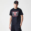 Chicago Bulls NBA Stack Wordmark Black T-Shirt-zelvios