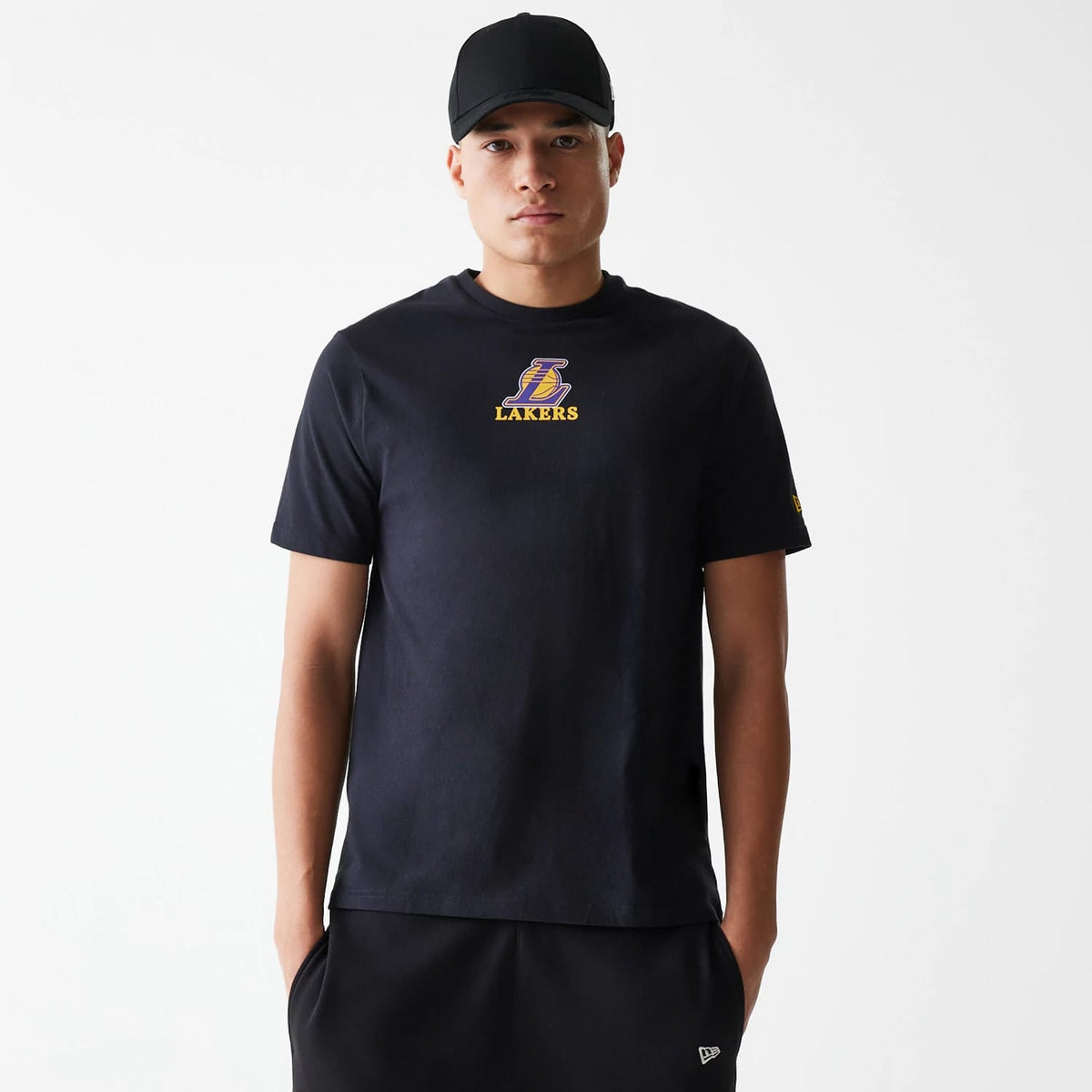 LA Lakers NBA Logo Black T-Shirt-zelvios