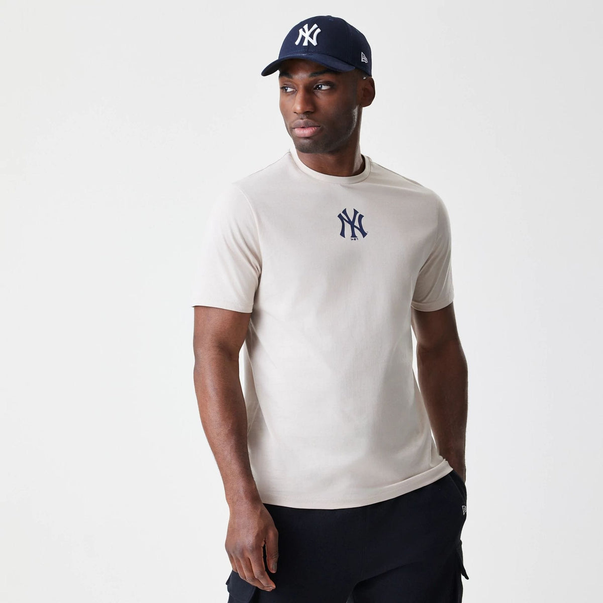New York Yankees MLB Logo Cream T-Shirt-zelvios