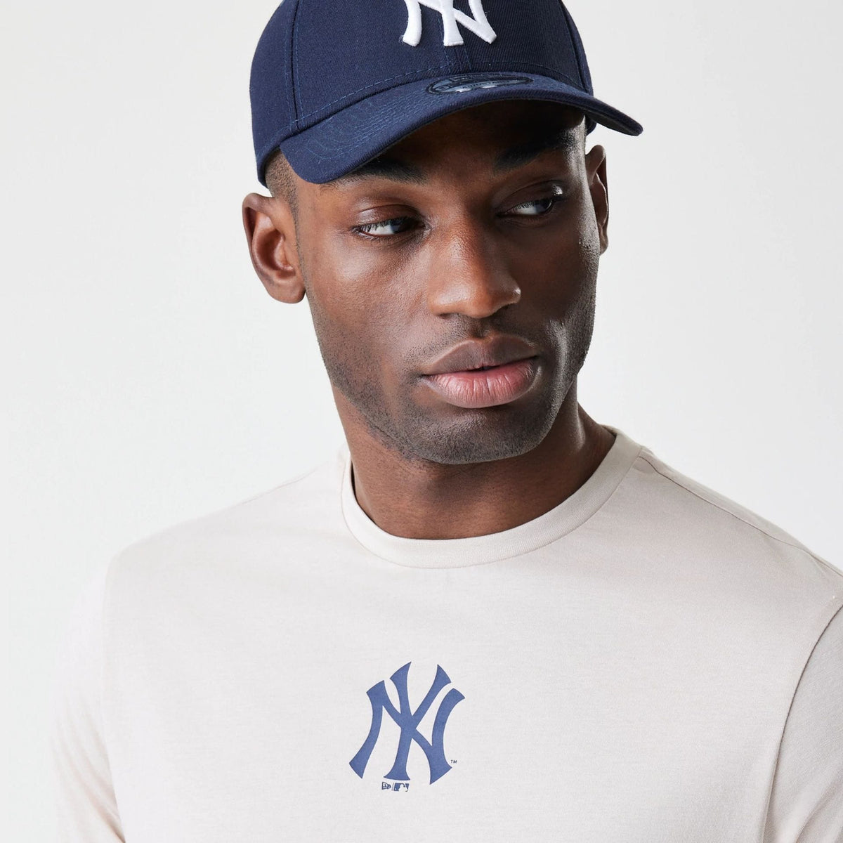 New York Yankees MLB Logo Cream T-Shirt-zelvios