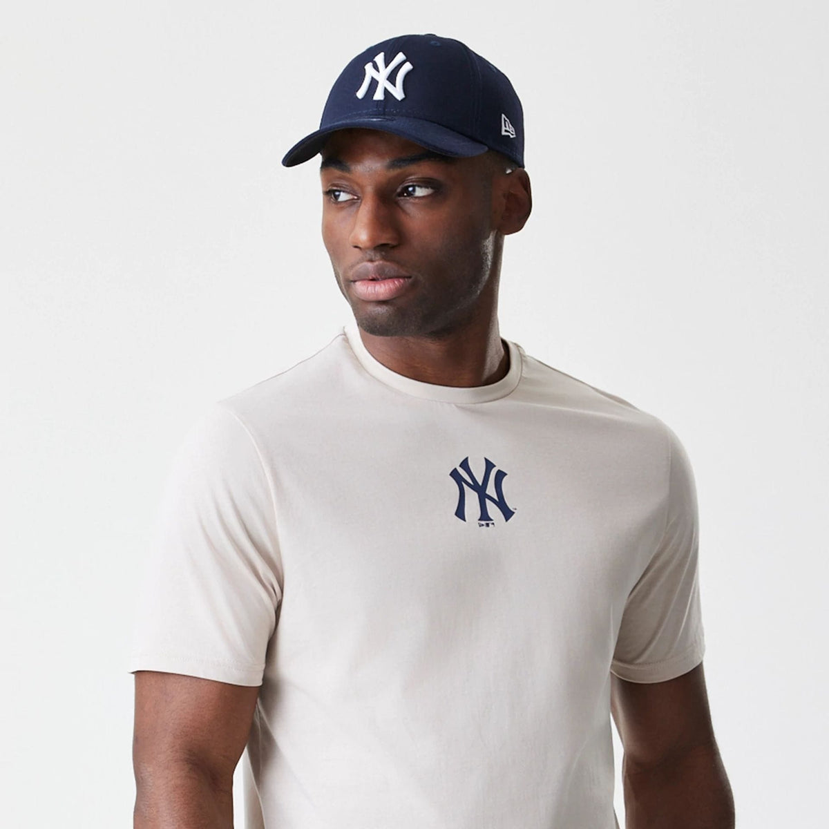 New York Yankees MLB Logo Cream T-Shirt-zelvios