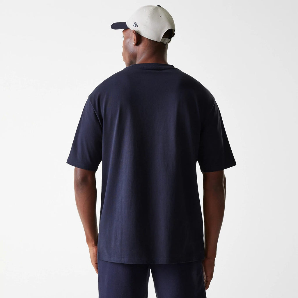 New York Yankees MLB League Essential Navy Oversized T-Shirt-zelvios