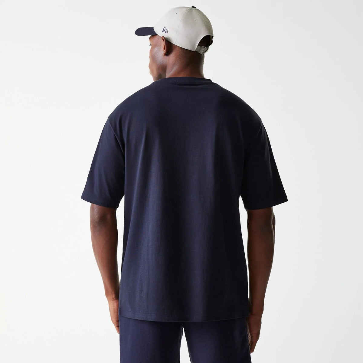 New York Yankees MLB League Essential Navy Oversized T-Shirt-zelvios
