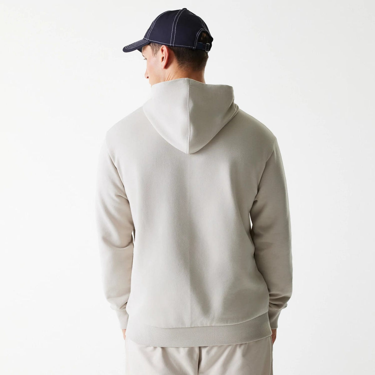 New York Yankees MLB League Essential Midi French Terry Cream Oversized Pullover Hoodie-zelvios