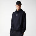 New York Yankees MLB League Essential Midi French Terry Black Oversized Pullover Hoodie-zelvios