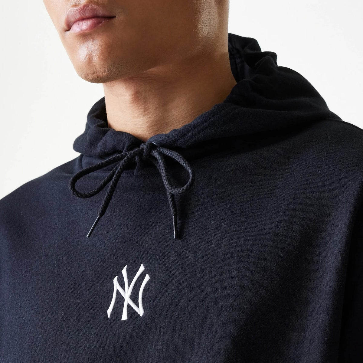 New York Yankees MLB League Essential Midi French Terry Black Oversized Pullover Hoodie-zelvios