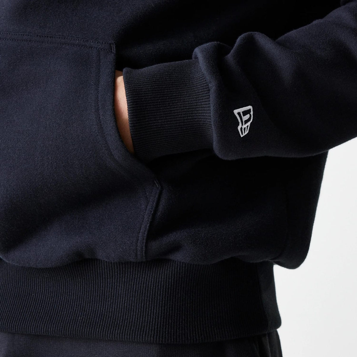 New York Yankees MLB League Essential Midi French Terry Black Oversized Pullover Hoodie-zelvios