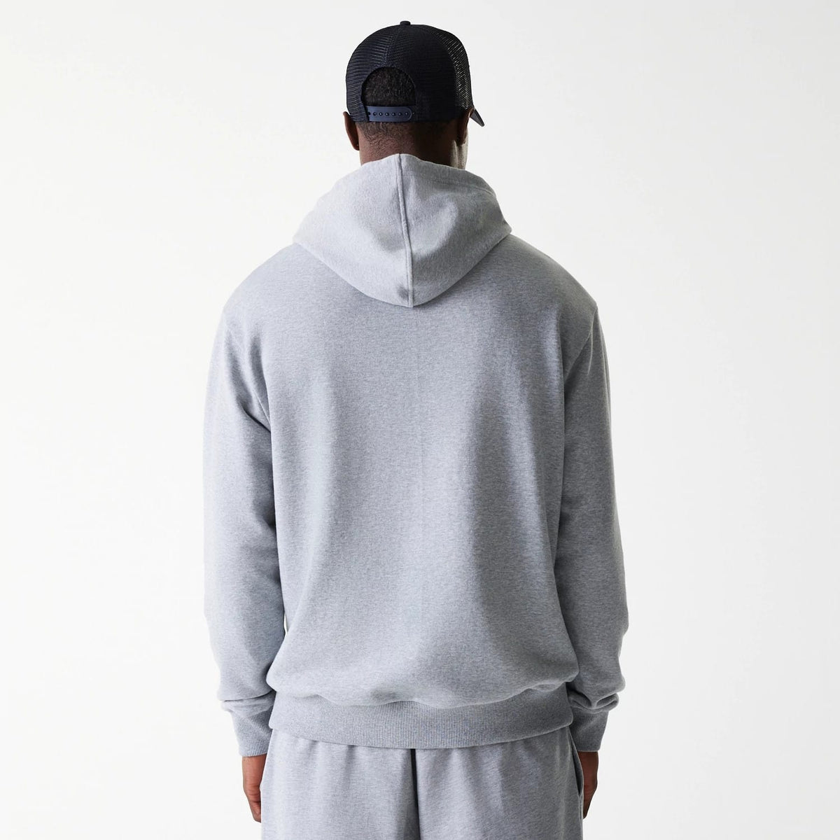 New York Yankees MLB League Essential Midi French Terry Grey Oversized Pullover Hoodie-zelvios
