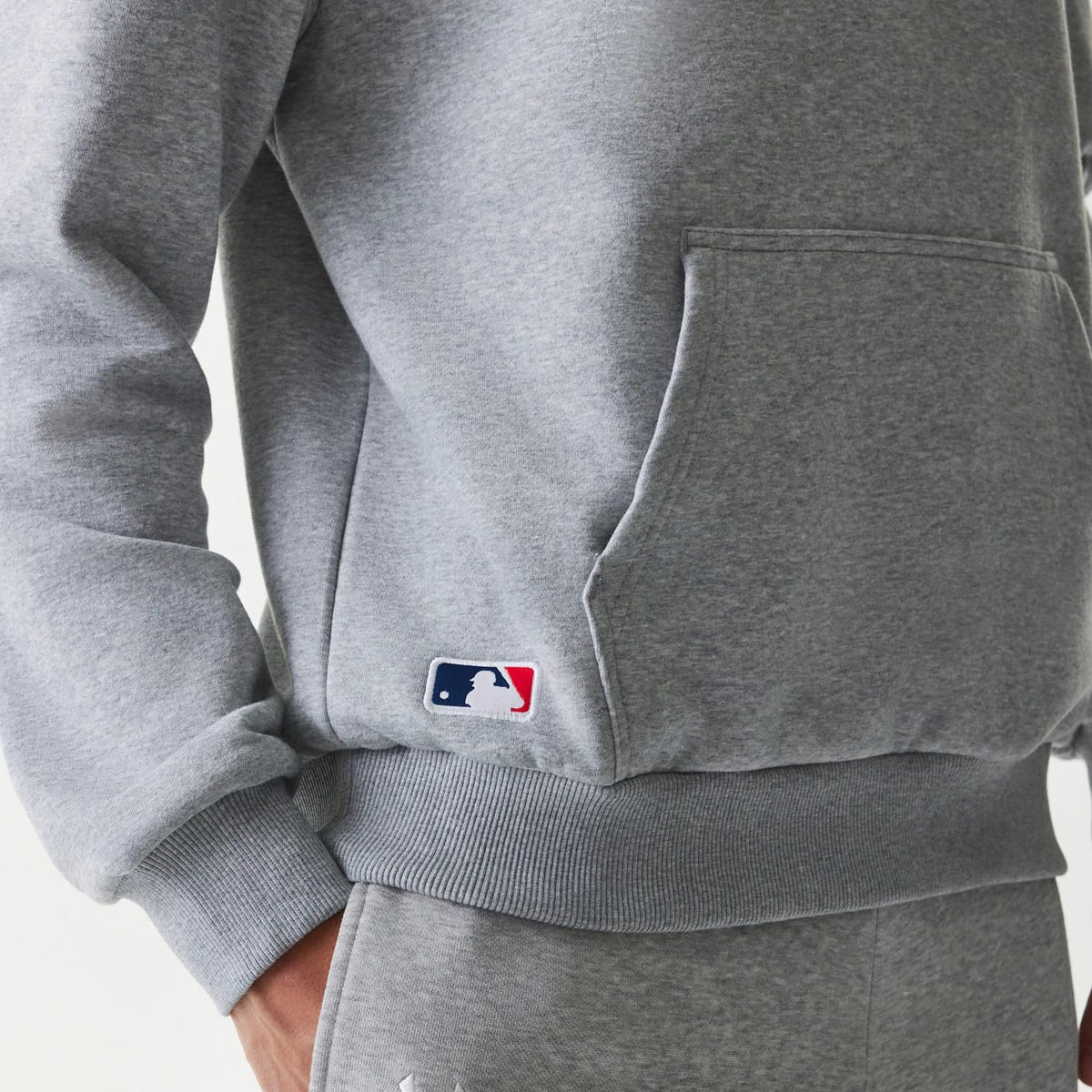 New York Yankees MLB League Essential Grey Oversized Pullover Hoodie-zelvios
