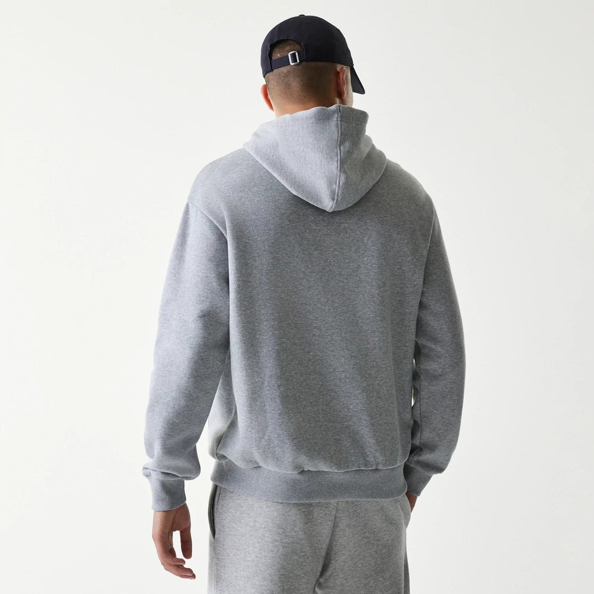 New York Yankees MLB League Essential Grey Oversized Pullover Hoodie-zelvios