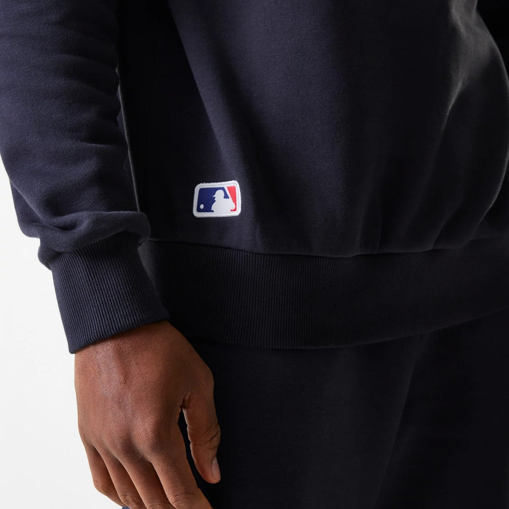 New York Yankees MLB League Essential Midi Navy Oversized Crew Neck Sweater-zelvios