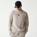 New York Yankees MLB League Essential Midi Cream Oversized Crew Neck Sweater-zelvios