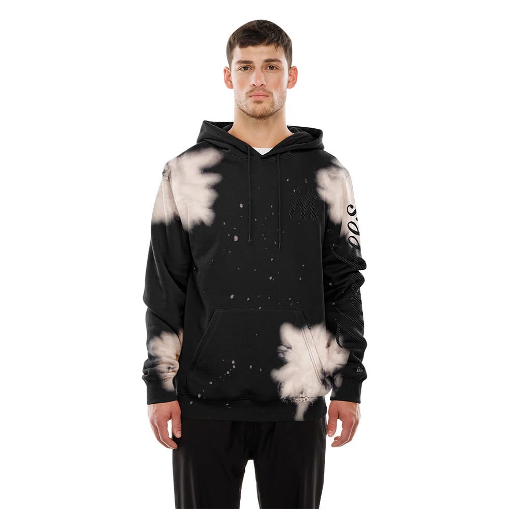 New York Yankees MLB Bleach Out Black Pullover Hoodie-zelvios