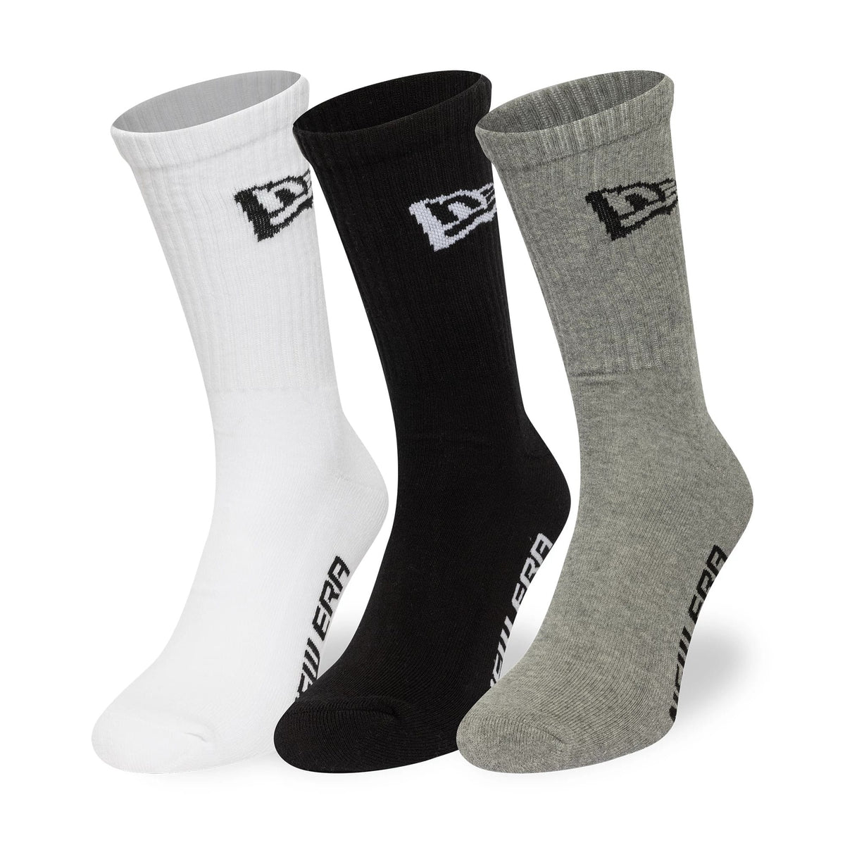 New Era Flag Multi Monochrome 3 Pack Crew Socks-zelvios