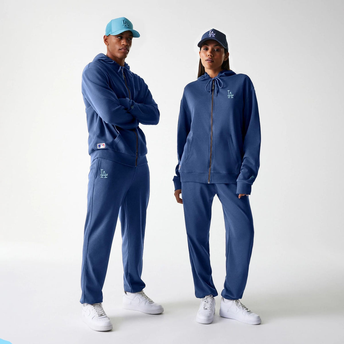 LA Dodgers MLB Midi League Essential Dark Blue Oversized Full Zip Hoodie-zelvios