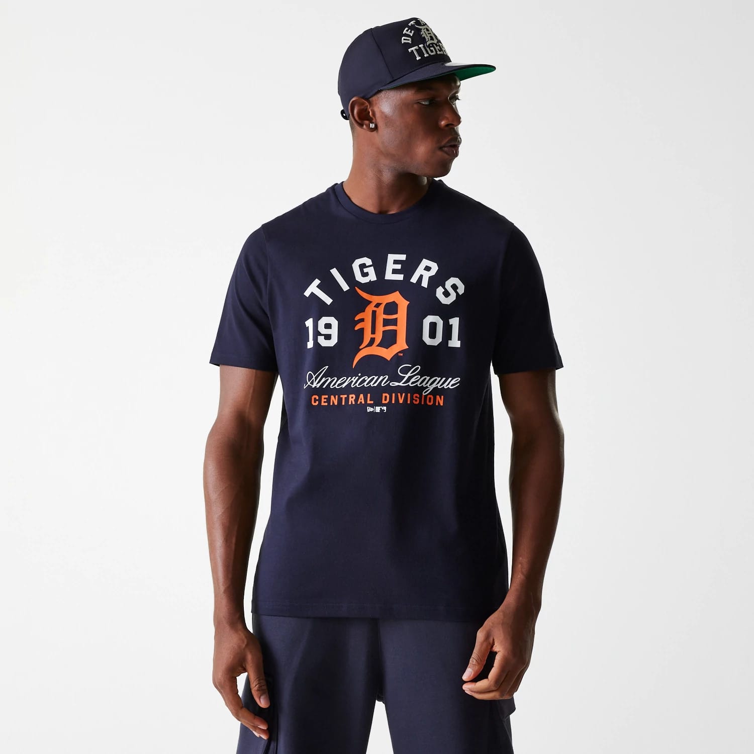 Detroit Tigers MLB Wordmark Navy T-Shirt-kentox