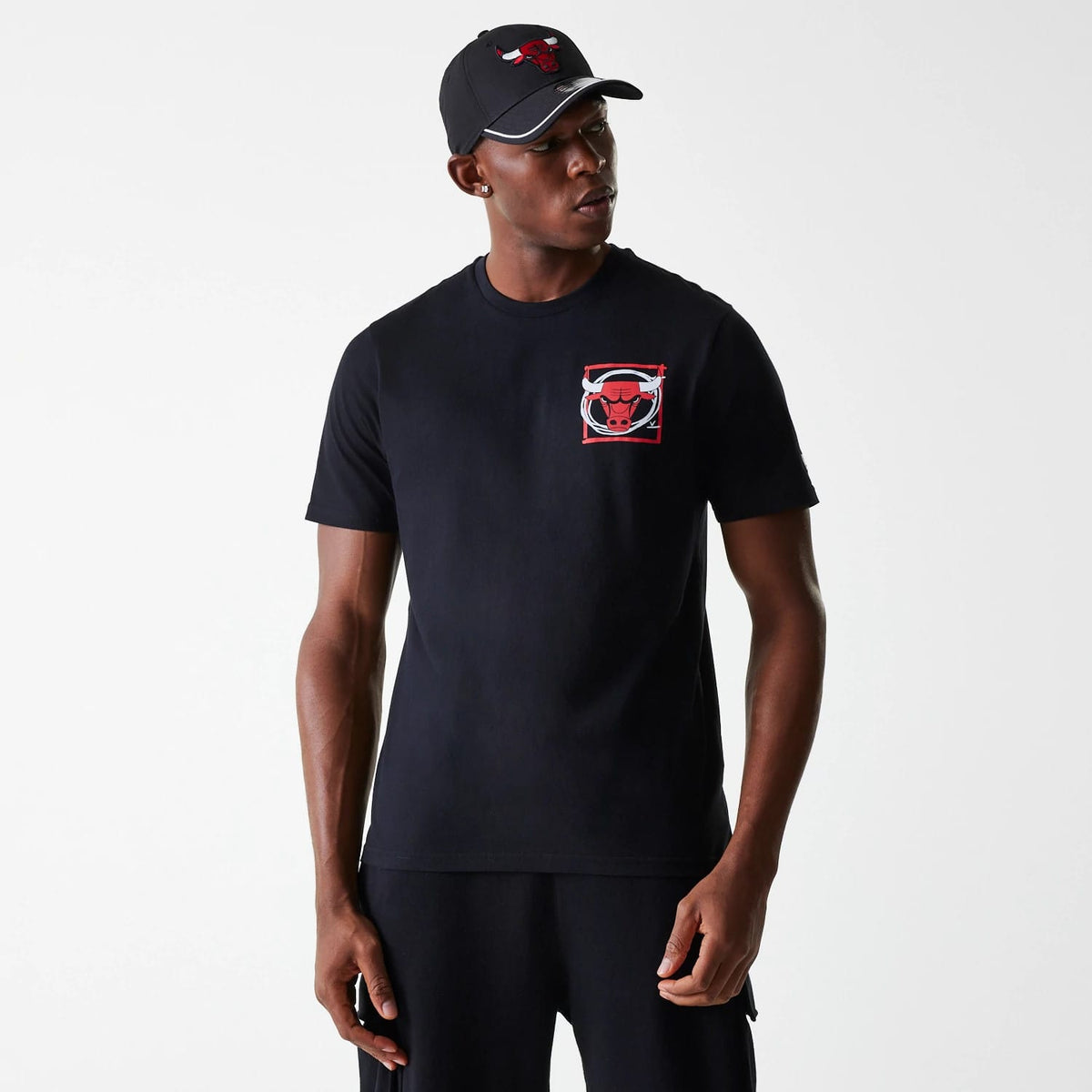 Chicago Bulls NBA Photographic Print Black T-Shirt-zelvios