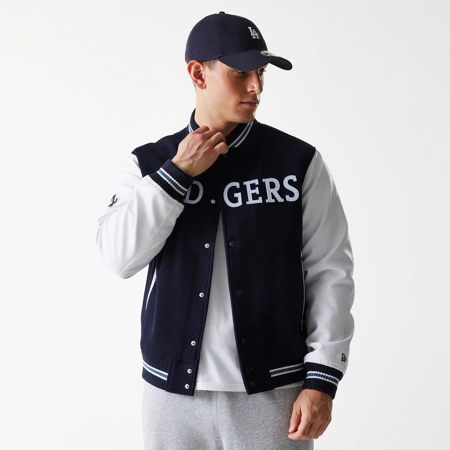 LA Dodgers MLB Wordmark Navy Varsity Jacket-kentox