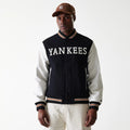 New York Yankees MLB Wordmark Black Varsity Jacket-zelvios