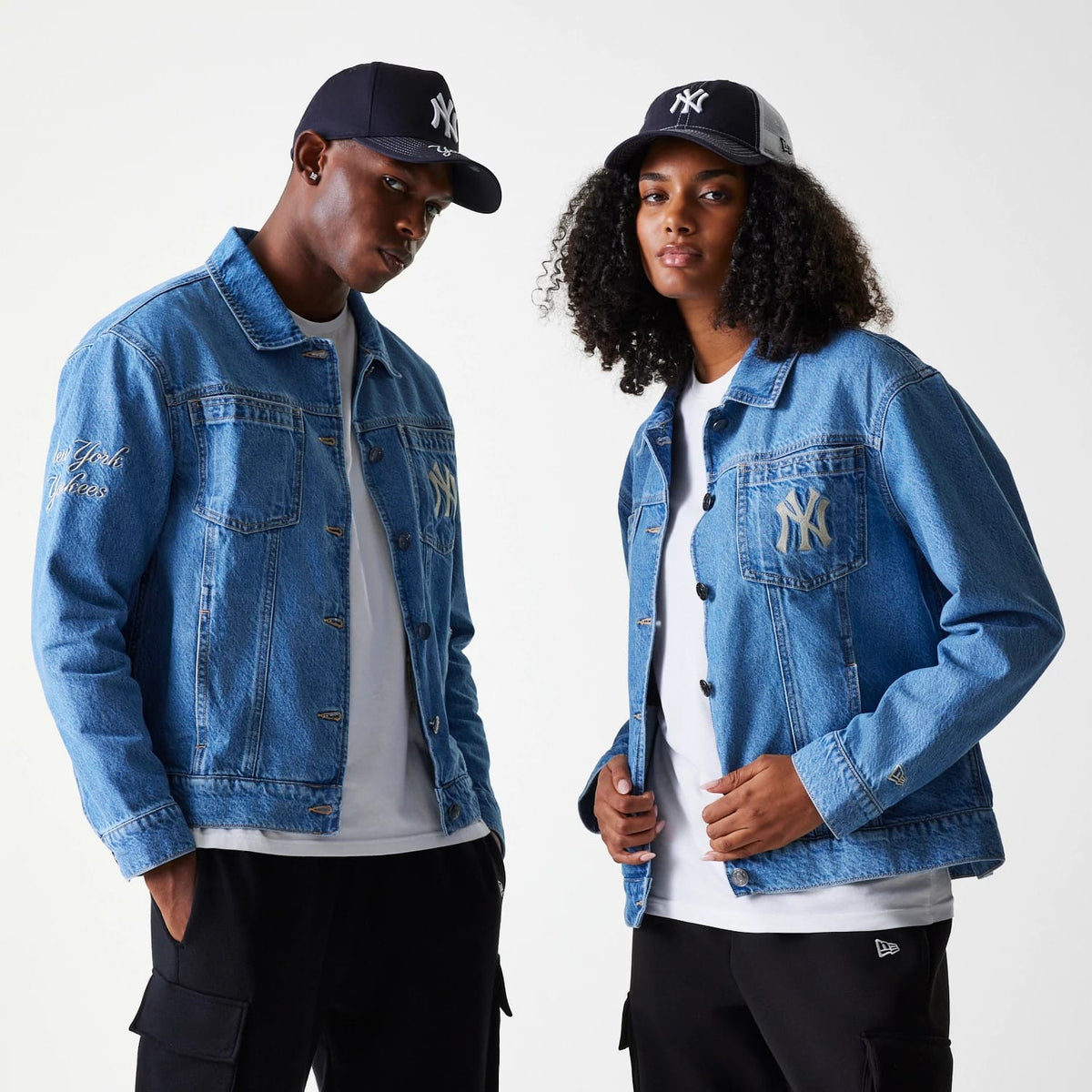 New York Yankees MLB Dark Blue Denim Jacket-zelvios