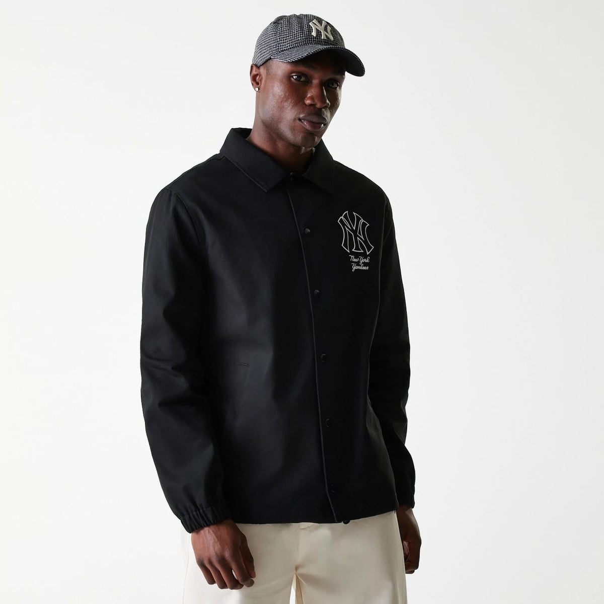 New York Yankees MLB Twill Black Coaches Jacket-zelvios