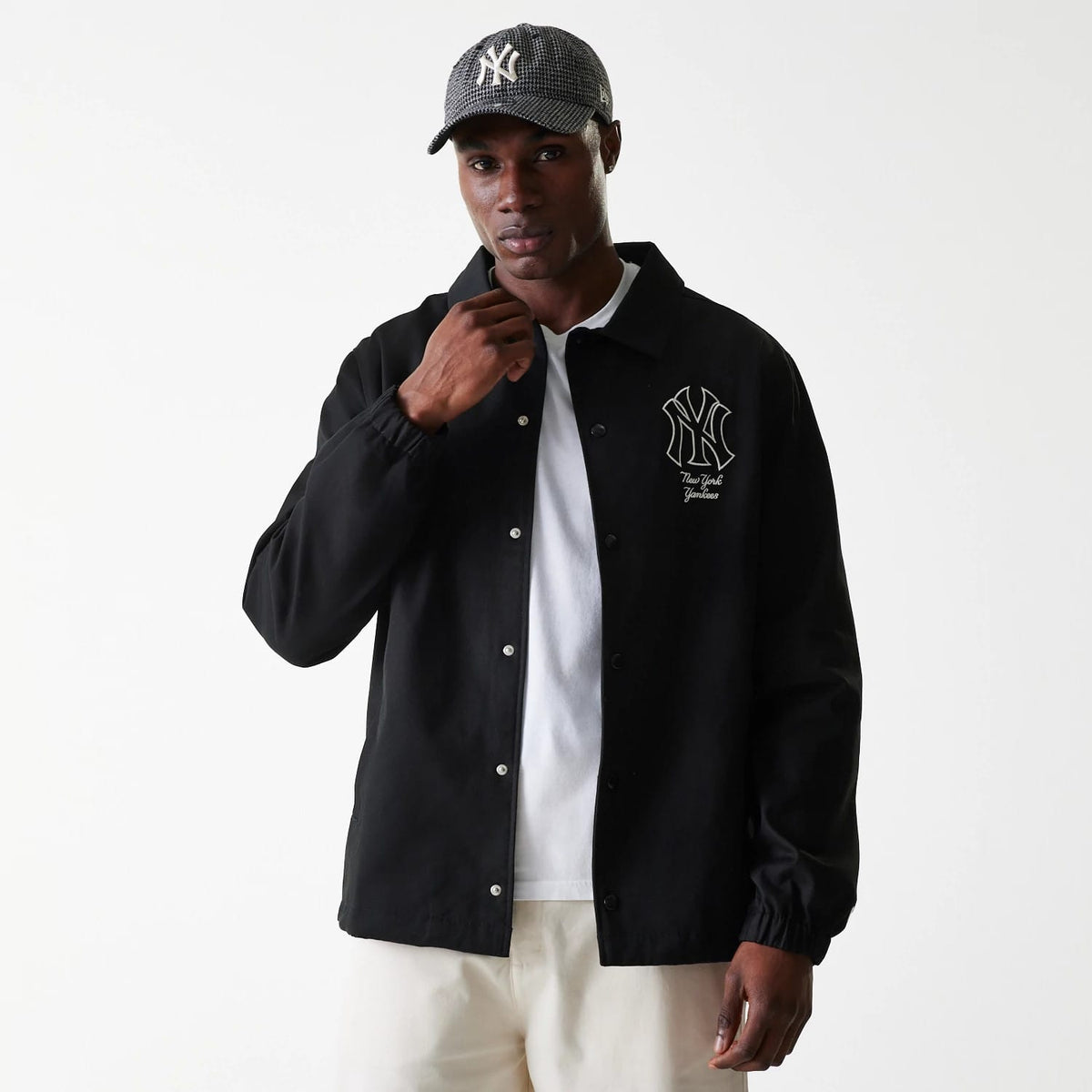 New York Yankees MLB Twill Black Coaches Jacket-zelvios