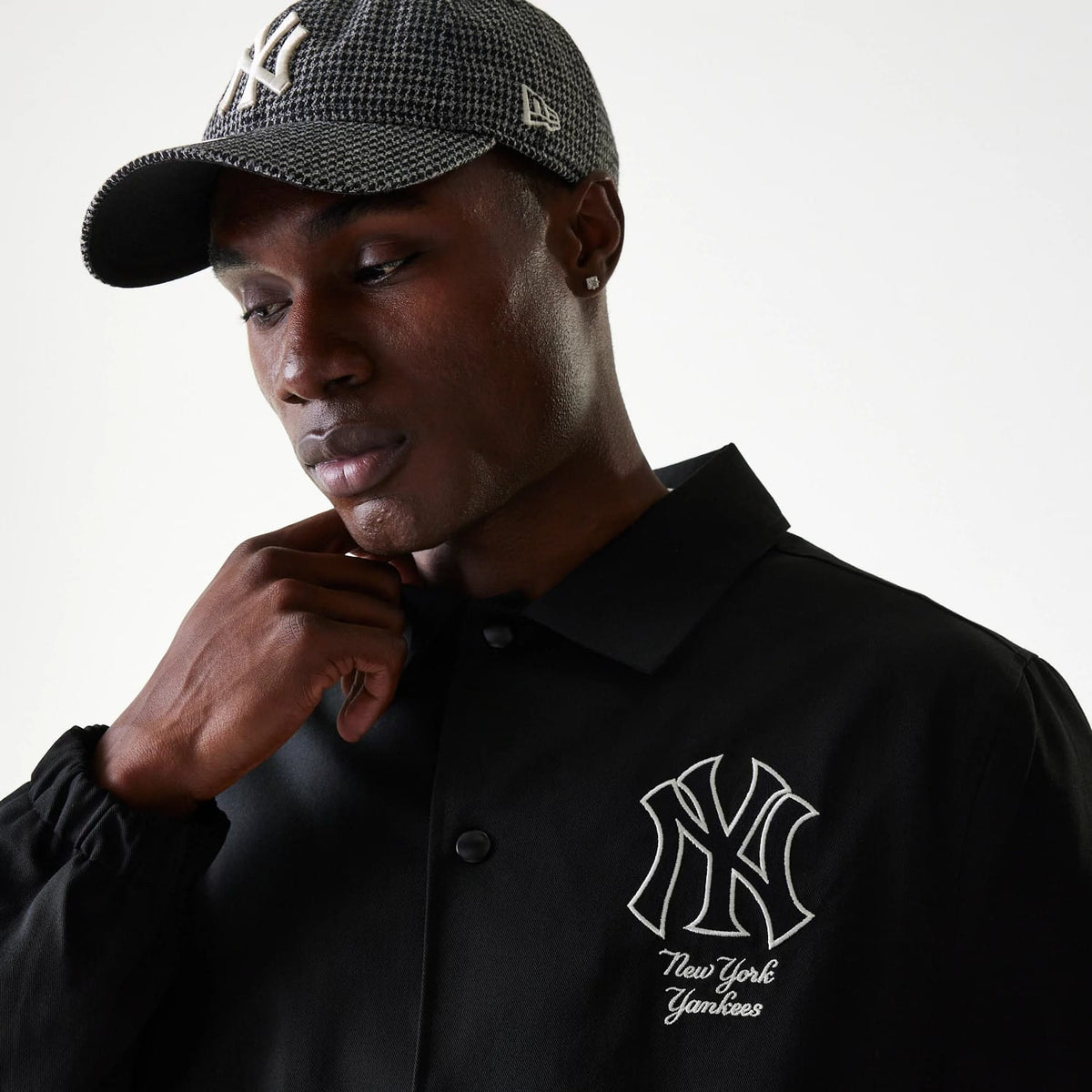 New York Yankees MLB Twill Black Coaches Jacket-zelvios