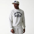LA Dodgers MLB Heritage Pastel Grey Oversized Crew Neck Sweater-zelvios
