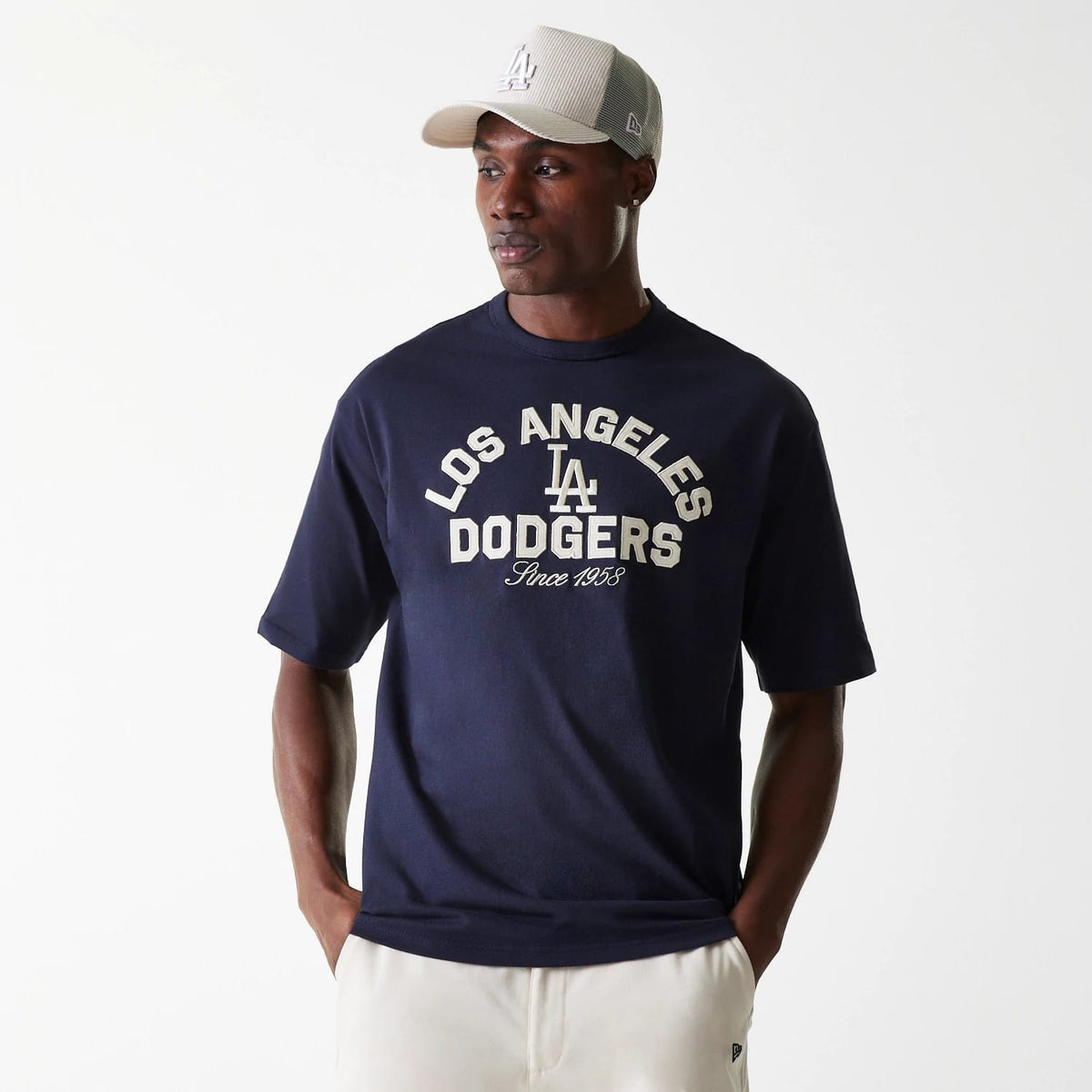 LA Dodgers MLB Heritage Navy Oversized T-Shirt-zelvios