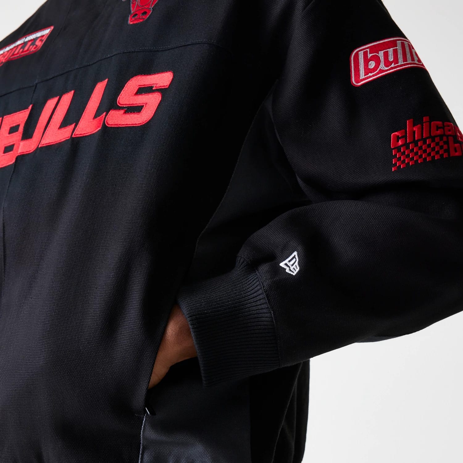 Chicago Bulls NBA Black Motorsports Jacket-kentox