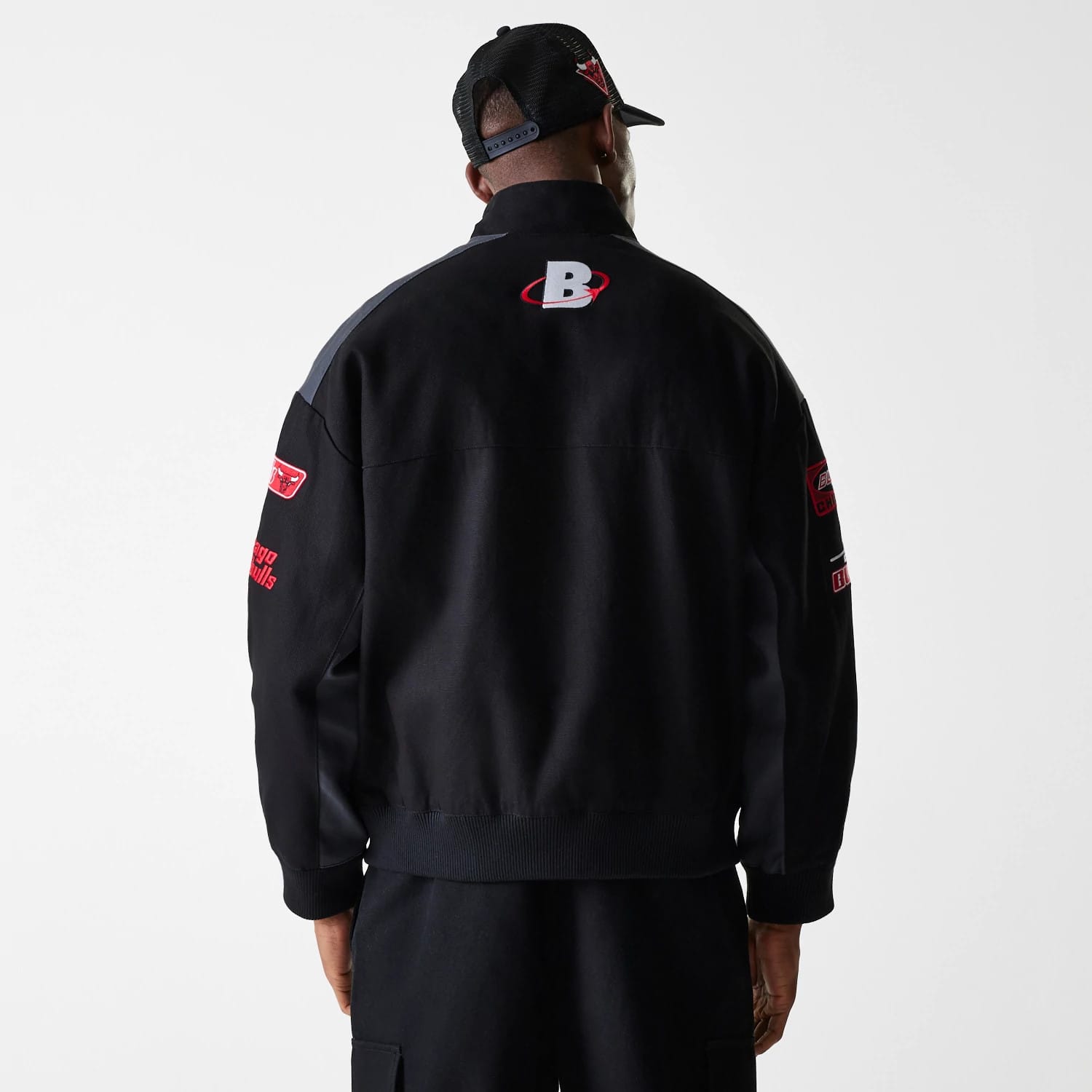 Chicago Bulls NBA Black Motorsports Jacket-kentox