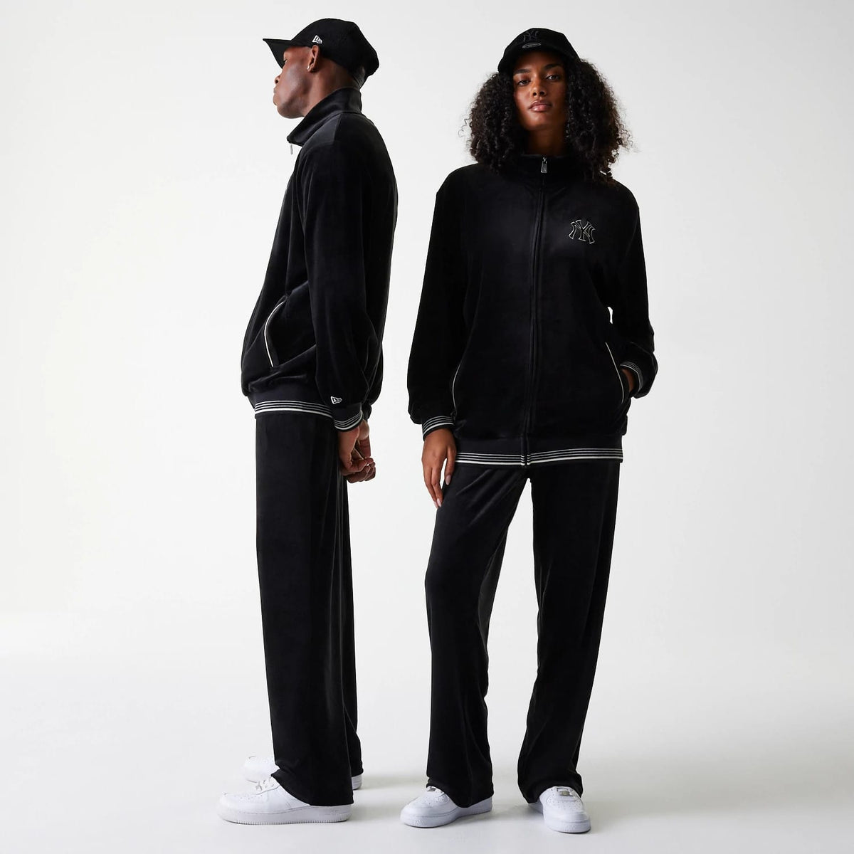 New York Yankees MLB Velour Black Track Pants-zelvios