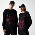 Chicago Bulls NBA Knit Black Oversized Knit Sweater-zelvios